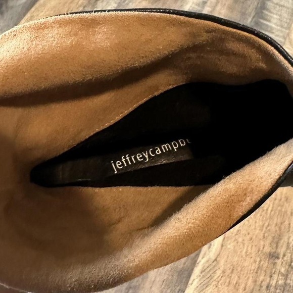 Jeffrey Campbell black leather ankle boots Sonika size 7 - Picture 6 of 7